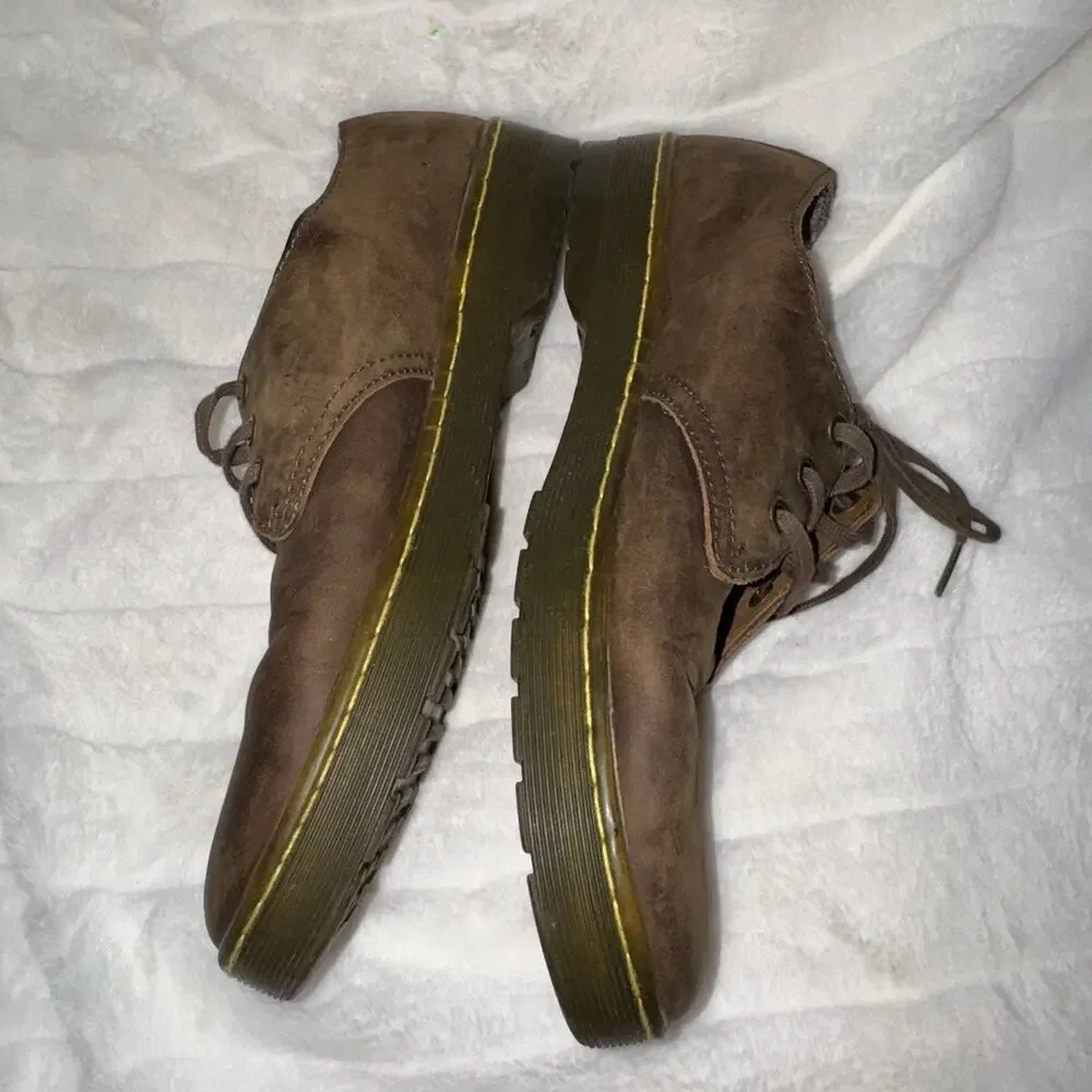 Dr Martens Men's 10 M US Coronado Brown Leather Shoes Oxford 3 Eyelet Lace Up